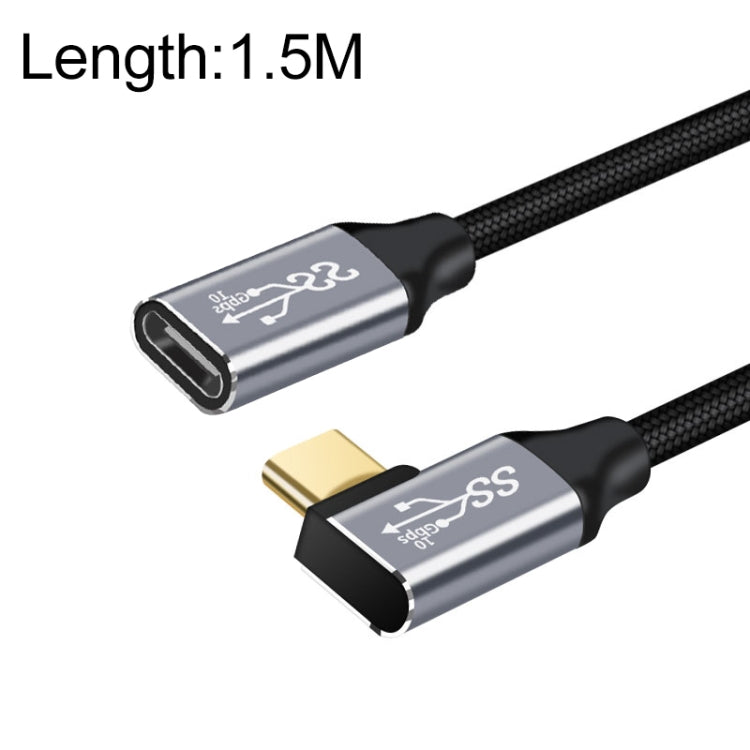 10Gbps USB-C / Type-C Buchse zu Stecker Winkel Ladungs- und Datenübertragungsverlängerungskabel, 1.5m, 2m, 3m