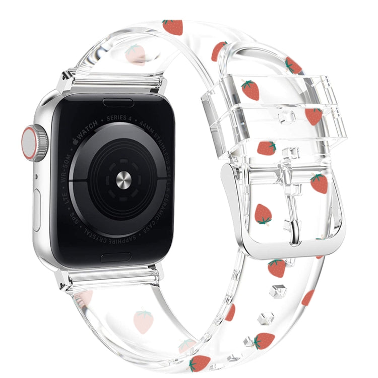 Transparentes Uhrenarmband mit quadratischer Schnalle für Apple Watch Series, 7 41mm / 6&SE&5&4 40mm / 3&2&1 38mm, 7 45mm / 6&SE&5&4 44mm / 3&2&1 42mm
