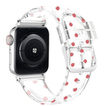 Transparentes Uhrenarmband mit quadratischer Schnalle für Apple Watch Series, 7 41mm / 6&SE&5&4 40mm / 3&2&1 38mm, 7 45mm / 6&SE&5&4 44mm / 3&2&1 42mm