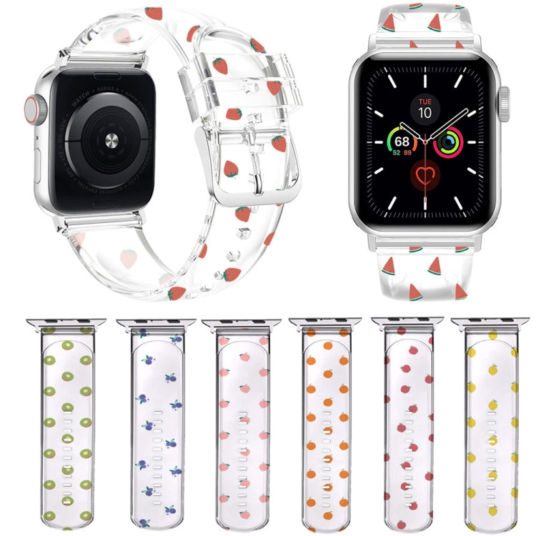 Transparentes Uhrenarmband mit quadratischer Schnalle für Apple Watch Series, 7 41mm / 6&SE&5&4 40mm / 3&2&1 38mm, 7 45mm / 6&SE&5&4 44mm / 3&2&1 42mm