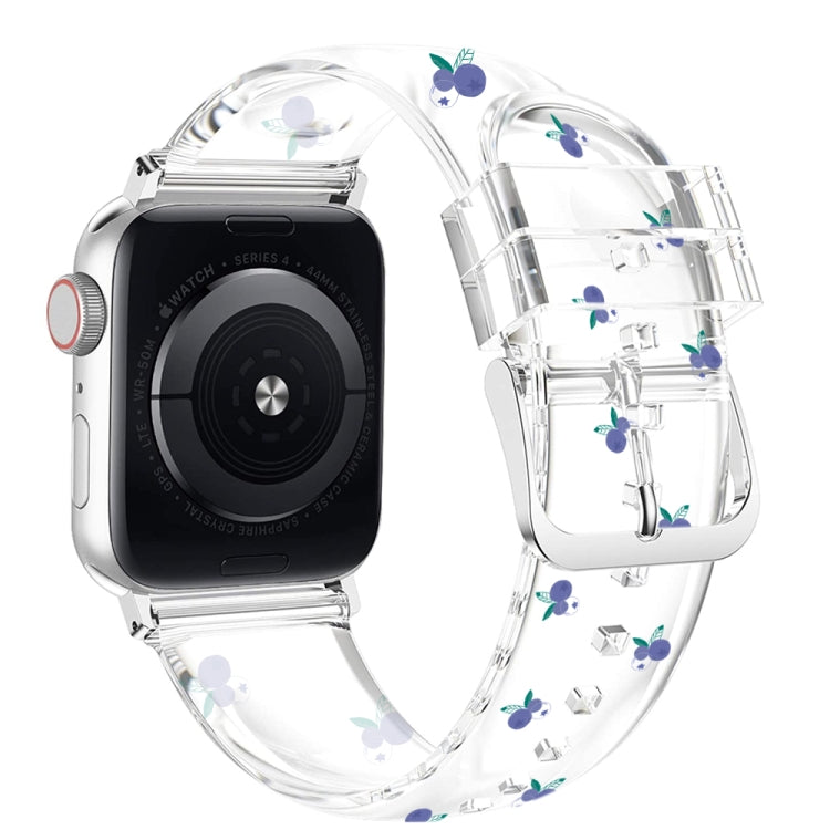 Transparentes Uhrenarmband mit quadratischer Schnalle für Apple Watch Series, 7 41mm / 6&SE&5&4 40mm / 3&2&1 38mm, 7 45mm / 6&SE&5&4 44mm / 3&2&1 42mm