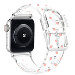 Transparentes Uhrenarmband mit quadratischer Schnalle für Apple Watch Series, 7 41mm / 6&SE&5&4 40mm / 3&2&1 38mm, 7 45mm / 6&SE&5&4 44mm / 3&2&1 42mm