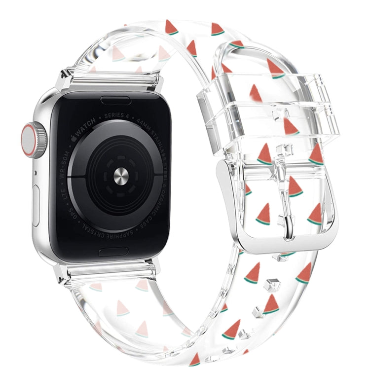 Transparentes Uhrenarmband mit quadratischer Schnalle für Apple Watch Series, 7 41mm / 6&SE&5&4 40mm / 3&2&1 38mm, 7 45mm / 6&SE&5&4 44mm / 3&2&1 42mm