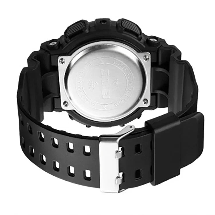 SKMEI 1857 Edelstahl-Schnalle PU-Armband Wasserdichte Elektronische Uhr