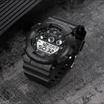 SKMEI 1857 Edelstahl-Schnalle PU-Armband Wasserdichte Elektronische Uhr