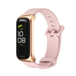 MIJOBS Metal Case Silicone Watch Band, For Samsung Galaxy Fit 2