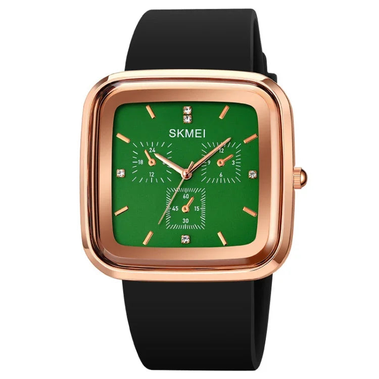 SKMEI 1902 Edelstahlschnalle Silikonarmband Wasserdichte Quarzuhr