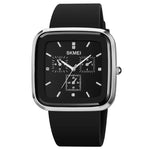 SKMEI 1902 Edelstahlschnalle Silikonarmband Wasserdichte Quarzuhr