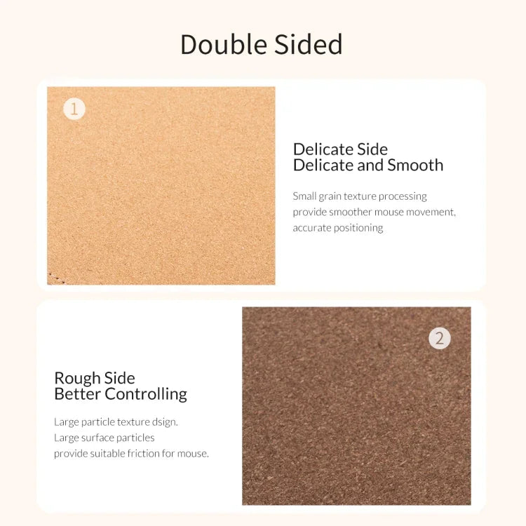ORICO Doppelseitiges Mauspad, Größe: 300x600mm, Kork + Kaffee, Kork + Rosa PU, Kork + Grau PU