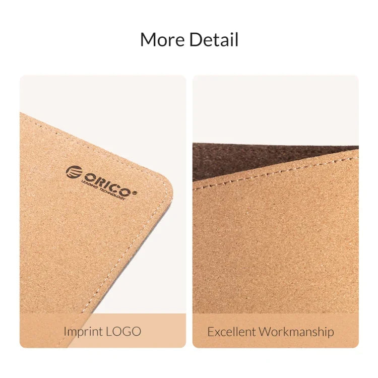 ORICO Doppelseitiges Mauspad, Größe: 300x600mm, Kork + Kaffee, Kork + Rosa PU, Kork + Grau PU