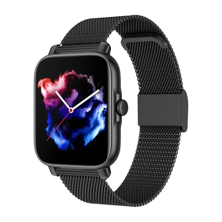 GT30 Smartwatch mit 1,69-Zoll-TFT-Bildschirm, Edelstahlarmband, IP67 wasserdicht, unterstützt Bluetooth-Anrufe und verschiedene Sportmodi.
