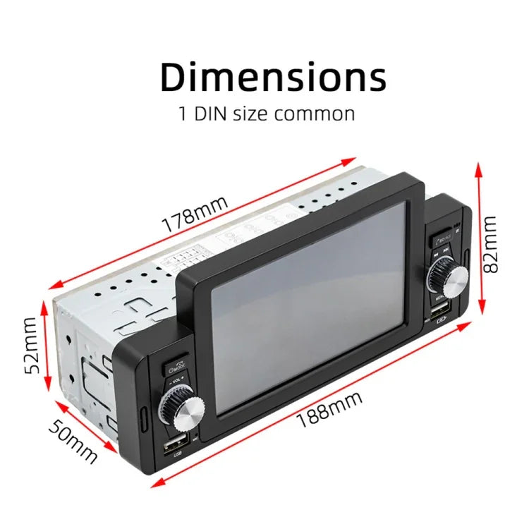 SWM-160C 5 Zoll Auto Bluetooth 5.1 MP5 Player Unterstützung Telefon-Spiegelung / Lenkradsteuerung, SWM-160C