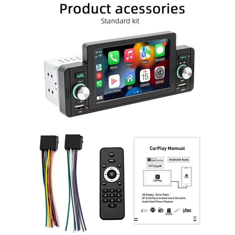 SWM-160C 5 Zoll Auto Bluetooth 5.1 MP5 Player Unterstützung Telefon-Spiegelung / Lenkradsteuerung, SWM-160C