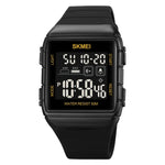 SKMEI 1960 Stainless Steel Buckle Silicone Strap Waterproof Electronic Watch, 1960 Black Gold, 1960 Black and White Machine, 1960 Black and Black Machine, 1960 Blue