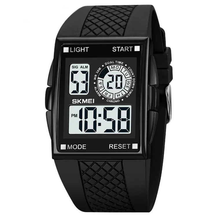 SKMEI 1967 Edelstahlschnalle PU Armband Wasserdichte Elektronische Uhr