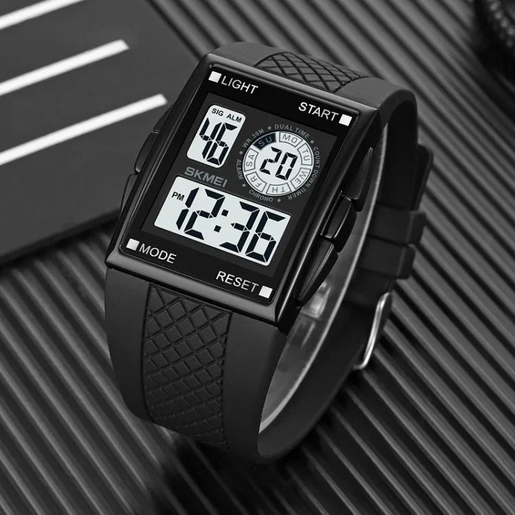 SKMEI 1967 Edelstahlschnalle PU Armband Wasserdichte Elektronische Uhr