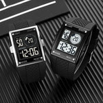 SKMEI 1967 Edelstahlschnalle PU Armband Wasserdichte Elektronische Uhr