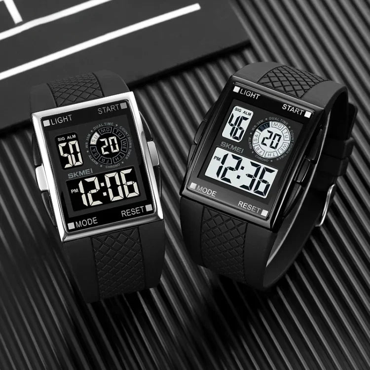 SKMEI 1967 Edelstahlschnalle PU Armband Wasserdichte Elektronische Uhr