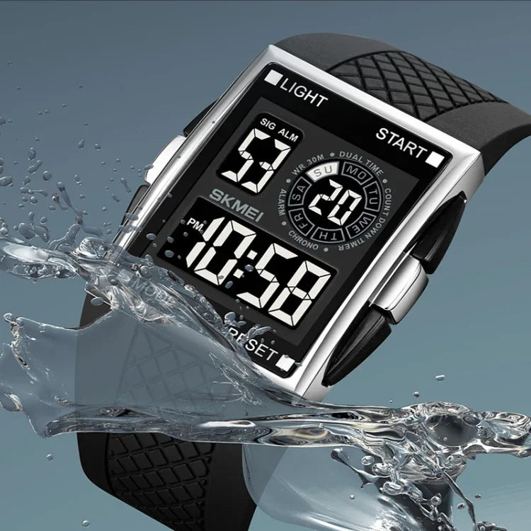 SKMEI 1967 Edelstahlschnalle PU Armband Wasserdichte Elektronische Uhr