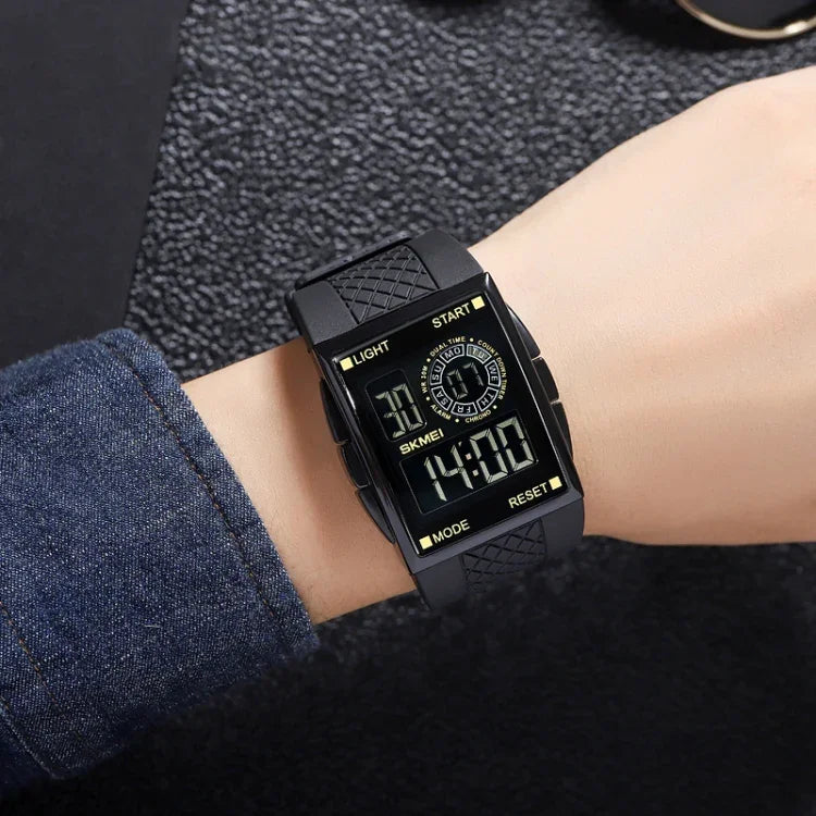 SKMEI 1967 Edelstahlschnalle PU Armband Wasserdichte Elektronische Uhr