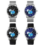 SKMEI 9283 Edelstahl-Schnalle Glas-Spiegel Wasserdichte Quarzuhr, Stahlarmband, Lederarmband