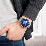SKMEI 9283 Edelstahl-Schnalle Glas-Spiegel Wasserdichte Quarzuhr, Stahlarmband, Lederarmband