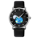 SKMEI 9283 Edelstahl-Schnalle Glas-Spiegel Wasserdichte Quarzuhr, Stahlarmband, Lederarmband