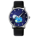 SKMEI 9283 Edelstahl-Schnalle Glas-Spiegel Wasserdichte Quarzuhr, Stahlarmband, Lederarmband