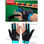 BOODUN M050912 Dünne, atmungsaktive Billardhandschuhe mit drei Fingern für Herren und Damen, M, L