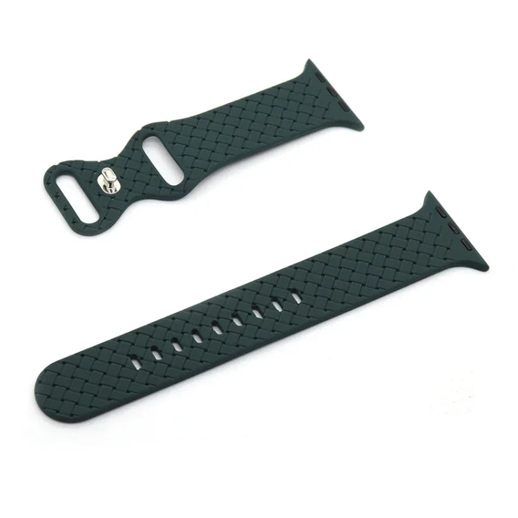 Armband mit Webstruktur für Apple Watch Series 7 (45 mm), 6, SE, 5 und 4 (44 mm), 3, 2 und 1 (42 mm), 7 (41 mm), 6, SE, 5 und 4 (40 mm) sowie 3, 2 und 1 (38 mm)