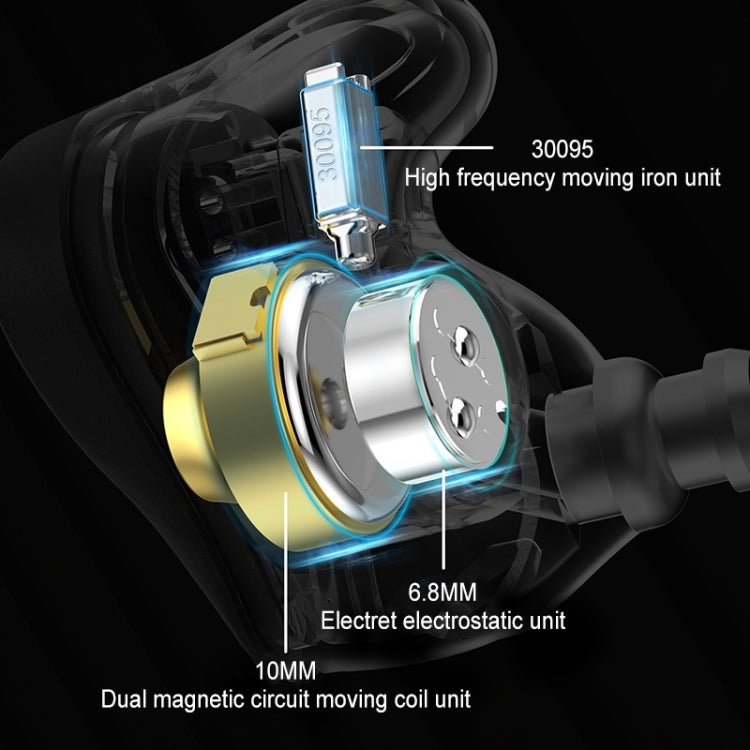 KZ-ZEX PRO Elektrostatischer Spulen-Eisen-Hybrid In-Ear Kopfhörer, Mit Mikrofon, Ohne Mikrofon