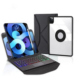 Z11B-AS Stiftefach Touchpad Hintergrundbeleuchtung Bluetooth Tastatur Leder Tablet-Hülle, Für iPad Pro 11 2021/2020/2018, Für iPad Air 11 2025 / 2024 / Air 5 / Air 4, Für iPad 10.2 2021/2020/2019