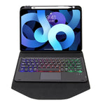 Z11B-AS Stiftefach Touchpad Hintergrundbeleuchtung Bluetooth Tastatur Leder Tablet-Hülle, Für iPad Pro 11 2021/2020/2018, Für iPad Air 11 2025 / 2024 / Air 5 / Air 4, Für iPad 10.2 2021/2020/2019