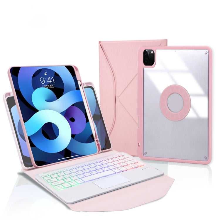 Z11B-AS Stiftefach Touchpad Hintergrundbeleuchtung Bluetooth Tastatur Leder Tablet-Hülle, Für iPad Pro 11 2021/2020/2018, Für iPad Air 11 2025 / 2024 / Air 5 / Air 4, Für iPad 10.2 2021/2020/2019