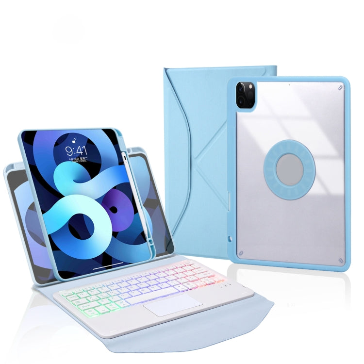 Z11B-AS Stiftefach Touchpad Hintergrundbeleuchtung Bluetooth Tastatur Leder Tablet-Hülle, Für iPad Pro 11 2021/2020/2018, Für iPad Air 11 2025 / 2024 / Air 5 / Air 4, Für iPad 10.2 2021/2020/2019