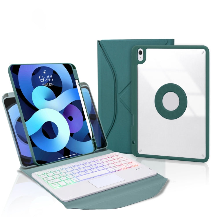 Z11B-AS Stiftefach Touchpad Hintergrundbeleuchtung Bluetooth Tastatur Leder Tablet-Hülle, Für iPad Pro 11 2021/2020/2018, Für iPad Air 11 2025 / 2024 / Air 5 / Air 4, Für iPad 10.2 2021/2020/2019