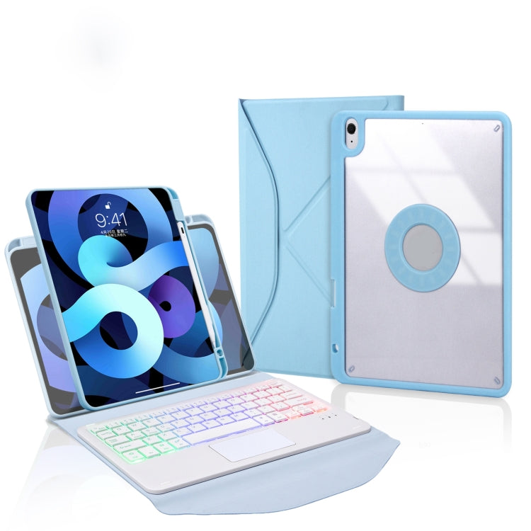 Z11B-AS Stiftefach Touchpad Hintergrundbeleuchtung Bluetooth Tastatur Leder Tablet-Hülle, Für iPad Pro 11 2021/2020/2018, Für iPad Air 11 2025 / 2024 / Air 5 / Air 4, Für iPad 10.2 2021/2020/2019