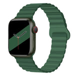 Reverse Buckle Magnetic Silicone Watch Band For Apple Watch Series, 7 45mm / 6&SE&5&4 44mm / 3&2&1 42mm, 7 41mm / 6&SE&5&4 40mm / 3&2&1 38mm