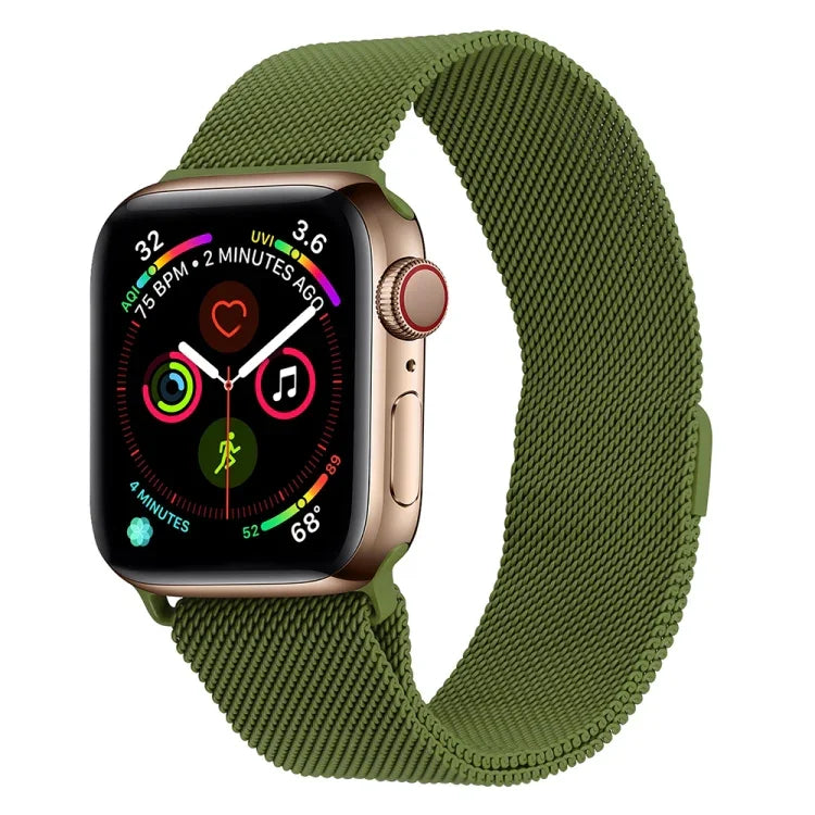 Milanaise-Armband aus Edelstahl für Apple Watch Series 7 (45 mm), 6, SE, 5 und 4 (44 mm), 3, 2 und 1 (42 mm), 7 (41 mm), 6, SE, 5 und 4 (40 mm) sowie 3, 2 und 1 (38 mm)