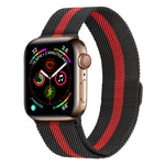 Milanese Stainless Steel Watch Band For Apple Watch Series, 7 45mm / 6&SE&5&4 44mm / 3&2&1 42mm, 7 41mm / 6&SE&5&4 40mm / 3&2&1 38mm