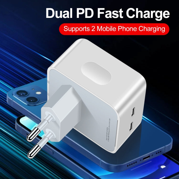 PD 50W Dual-USB-C-/Type-C-Anschlüsse-Ladegerät, PD 50W EU-Stecker, PD 50W US-Stecker