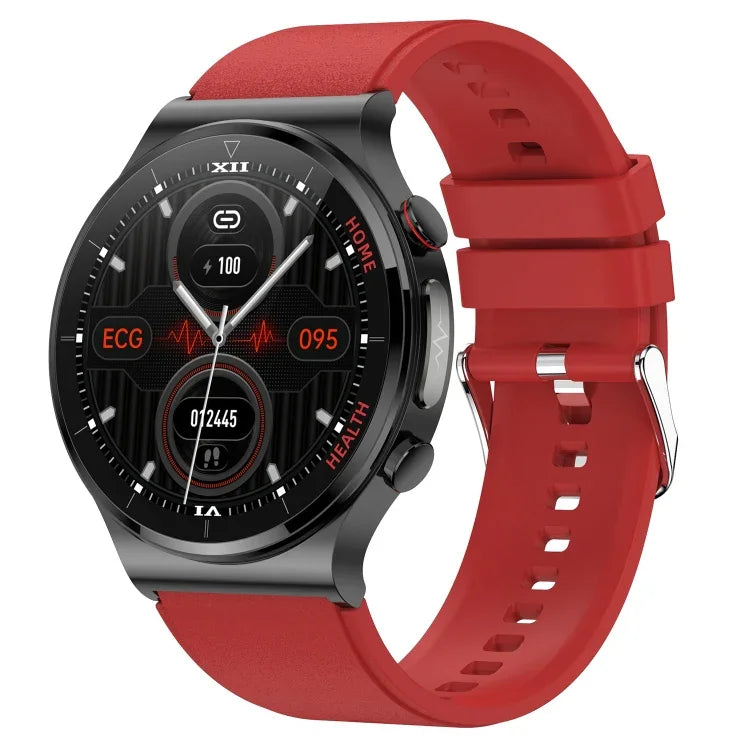 E300 Smartwatch mit 1,32-Zoll-Display, TPU-Armband und Funktionen zur Überwachung von Körpertemperatur, EKG und Blutdruck