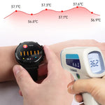 E300 Smartwatch mit 1,32-Zoll-Display, TPU-Armband und Funktionen zur Überwachung von Körpertemperatur, EKG und Blutdruck