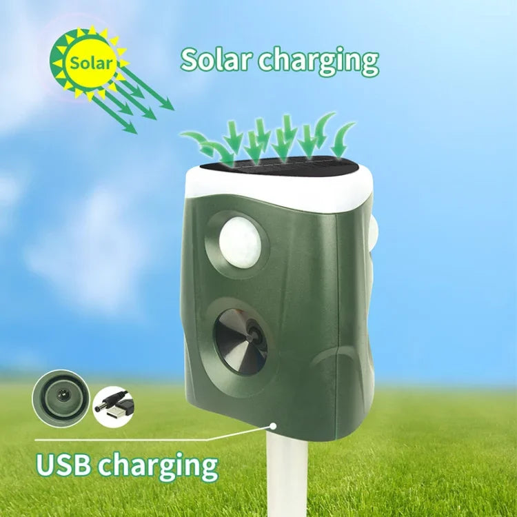 SJZ026 360-Grad-Ultraschall-Solar-Tiervertreiber für den Außenbereich, SJZ026