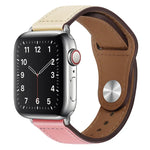 PU Leather Silver Buckle Watch Band For Apple Watch Series, 7 45mm / 6&SE&5&4 44mm / 3&2&1 42mm, 7 41mm / 6&SE&5&4 40mm / 3&2&1 38mm