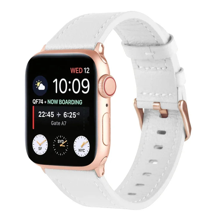 Universelles Echtleder-Uhrenarmband für Apple Watch Series 7 (45 mm), 6, SE, 5 und 4 (44 mm), 3, 2 und 1 (42 mm), 7 (41 mm), 6, SE, 5 und 4 (40 mm) sowie 3, 2 und 1 (38 mm)