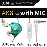 QKZ AK6 PLUS HiFi Bass Abnehmbares Audiokabel Dynamischer Starker Bass Kabelgebundener Ohrhörer, mit Mikrofon, ohne Mikrofon