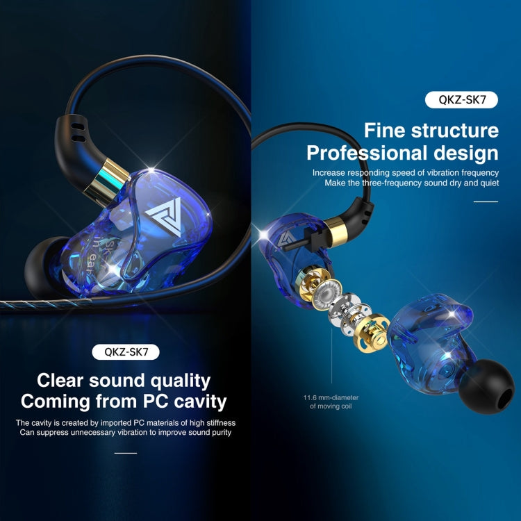 QKZ SK7 3,5mm Sport In-Ear Kupfer-Treiber Kabelgebundener HIFI Stereo Ohrhörer mit Mikrofon