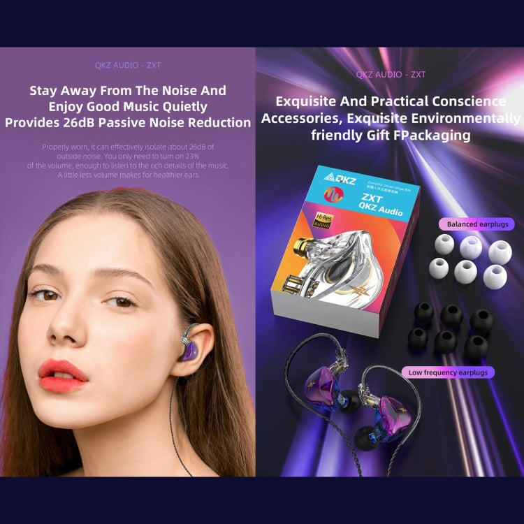 QKZ ZXT Sport In-Ear Kabelgebundener Steuerungsstecker HIFI Stereo Bühnenmonitor Ohrhörer, Standardversion, mit Mikrofon