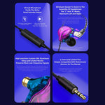 QKZ ZXT Sport In-Ear Kabelgebundener Steuerungsstecker HIFI Stereo Bühnenmonitor Ohrhörer, Standardversion, mit Mikrofon